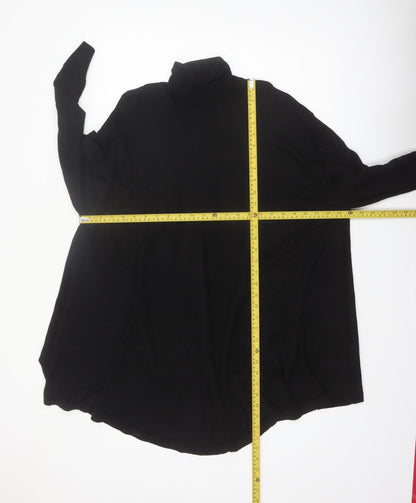 COS Womens Black Roll Neck Long Sleeve Cotton Relaxed Jumper Size 14