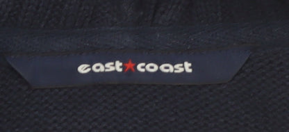 East Coast Women Blue Cotton Hooded Denim Bomber Jacket Size 26