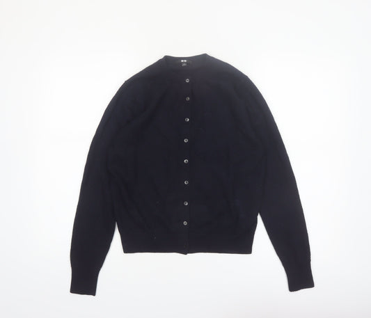 Uniqlo Women’s Black Small Crew Neck Wool Cardigan Jumper