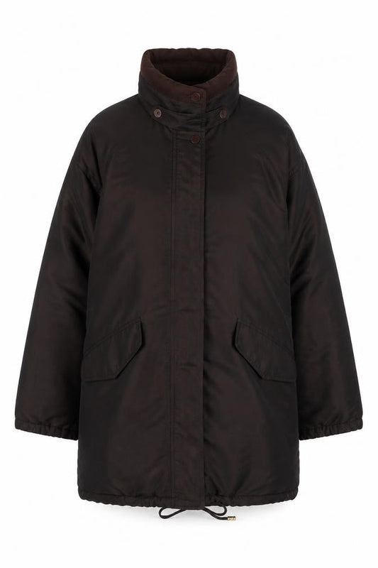 Current Seen Women's Brown Parka Jacket Size M Cotton Blend Lined