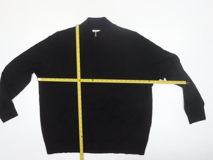 Marks and Spencer Autograph Men's Black 2XL Merino Wool 1/2 Zip Jumper