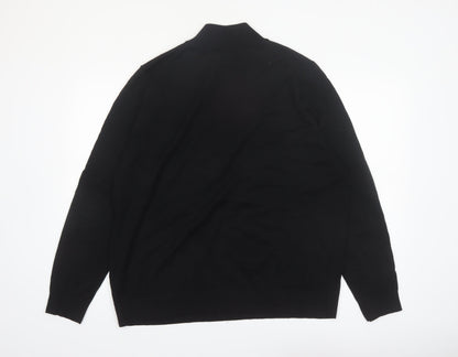 Marks and Spencer Autograph Men's Black 2XL Merino Wool 1/2 Zip Jumper