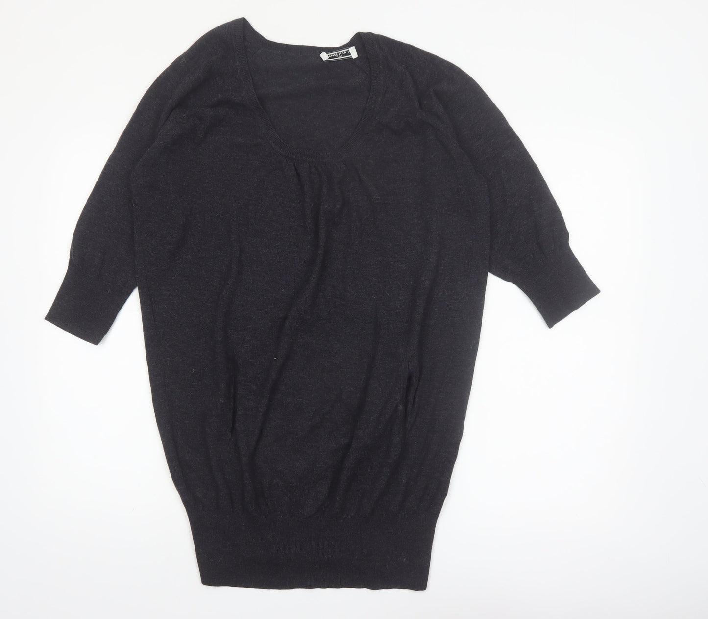 The White Company Women’s Black Merino Wool 3/4 Sleeve Pullover Jumper M