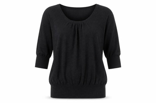 The White Company Women’s Black Merino Wool 3/4 Sleeve Pullover Jumper M