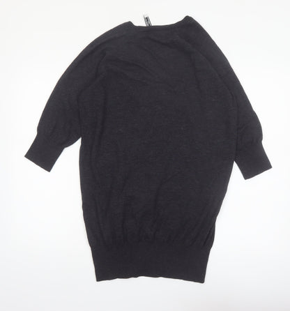 The White Company Women’s Black Merino Wool 3/4 Sleeve Pullover Jumper M