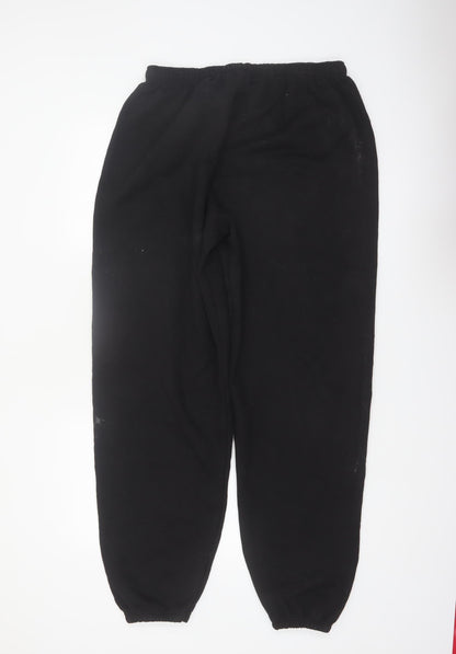 Champion Men's Black XL Fleece Sweatpants with Logo Print