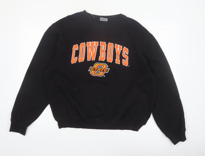 Stadium Athletics Men's Black Cowboys Graphic Pullover Sweatshirt L