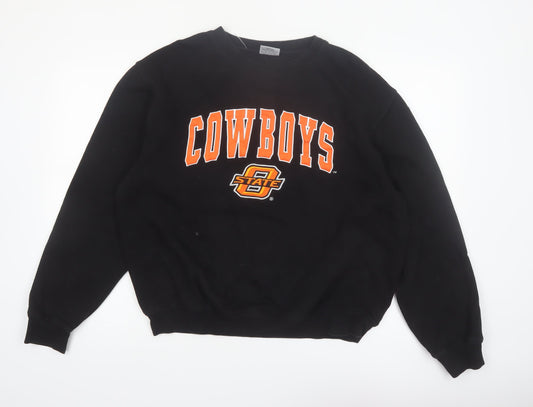 Stadium Athletics Men's Black Cowboys Graphic Pullover Sweatshirt L