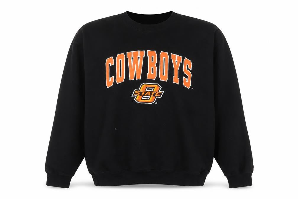 Stadium Athletics Men's Black Cowboys Graphic Pullover Sweatshirt L