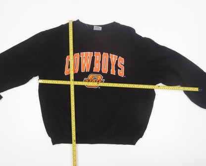 Stadium Athletics Men's Black Cowboys Graphic Pullover Sweatshirt L