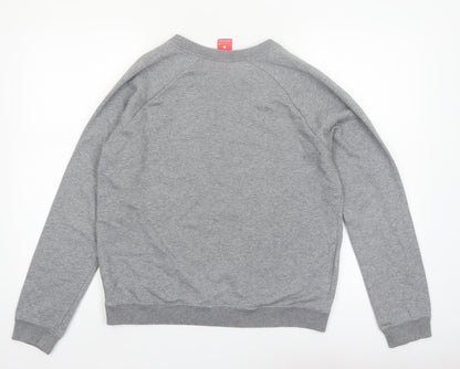 Nike Women Grey Small Pullover Sweatshirt Crew Neck Long Sleeve