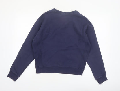 Champion Womens Navy Reverse Weave Sweatshirt Medium Cotton Blend