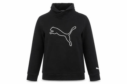 Puma Womens Black Small Pullover Sweatshirt with Logo Print
