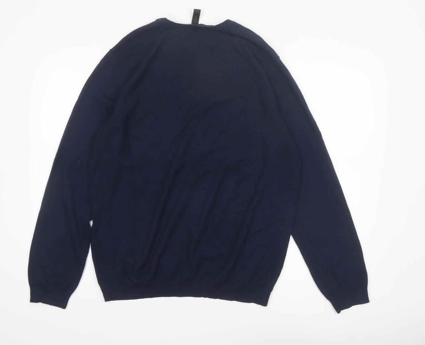 MAN Men's Blue XL Crew Neck Wool Acrylic Pullover Jumper