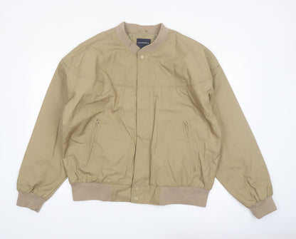 Knightsbridge Men's Beige Bomber Jacket L Polyester Cotton Casual