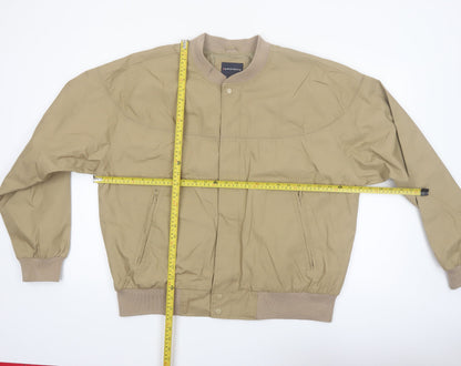 Knightsbridge Men's Beige Bomber Jacket L Polyester Cotton Casual