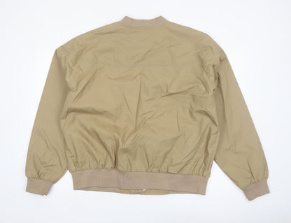 Knightsbridge Men's Beige Bomber Jacket L Polyester Cotton Casual