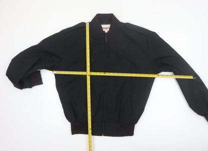 CANEX Men's Black Bomber Jacket Size 42 Regular Fit Full Zip Polyester