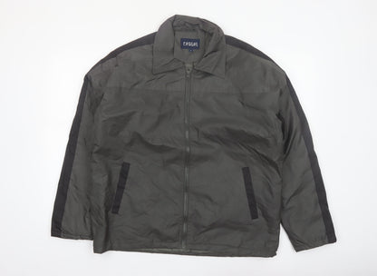 Casual Men’s Grey Polyester Full Zip Lightweight Jacket Size S