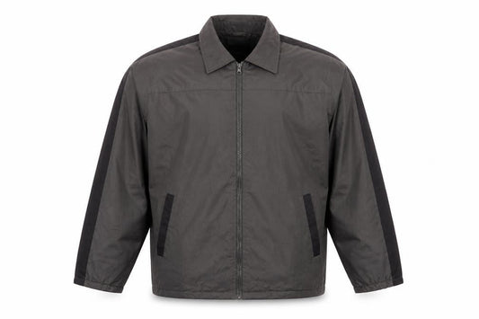 Casual Men’s Grey Polyester Full Zip Lightweight Jacket Size S