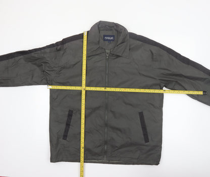 Casual Men’s Grey Polyester Full Zip Lightweight Jacket Size S