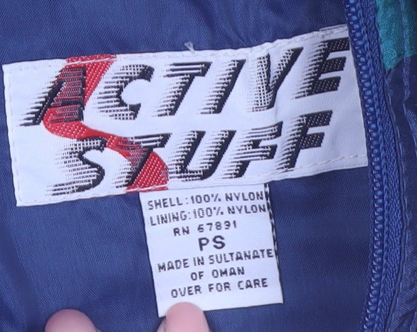 Active Stuff Men's Multicoloured 90s Nylon Windbreaker Jacket S