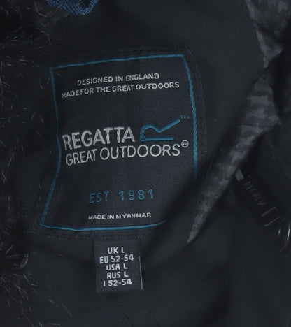 Regatta Men's Black L Parka Jacket Hooded Waterproof Insulated
