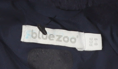 Bluezoo Girls Blue Hooded Fur Trim Winter Parka Coat 8-9 Years