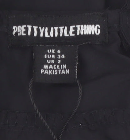 PrettyLittleThing Women’s Black Size 6 Short Slip Dress