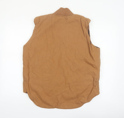 Bear River Men's Brown L Cotton Canvas Workwear Bodywarmer Waistcoat