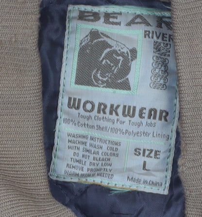 Bear River Men's Brown L Cotton Canvas Workwear Bodywarmer Waistcoat