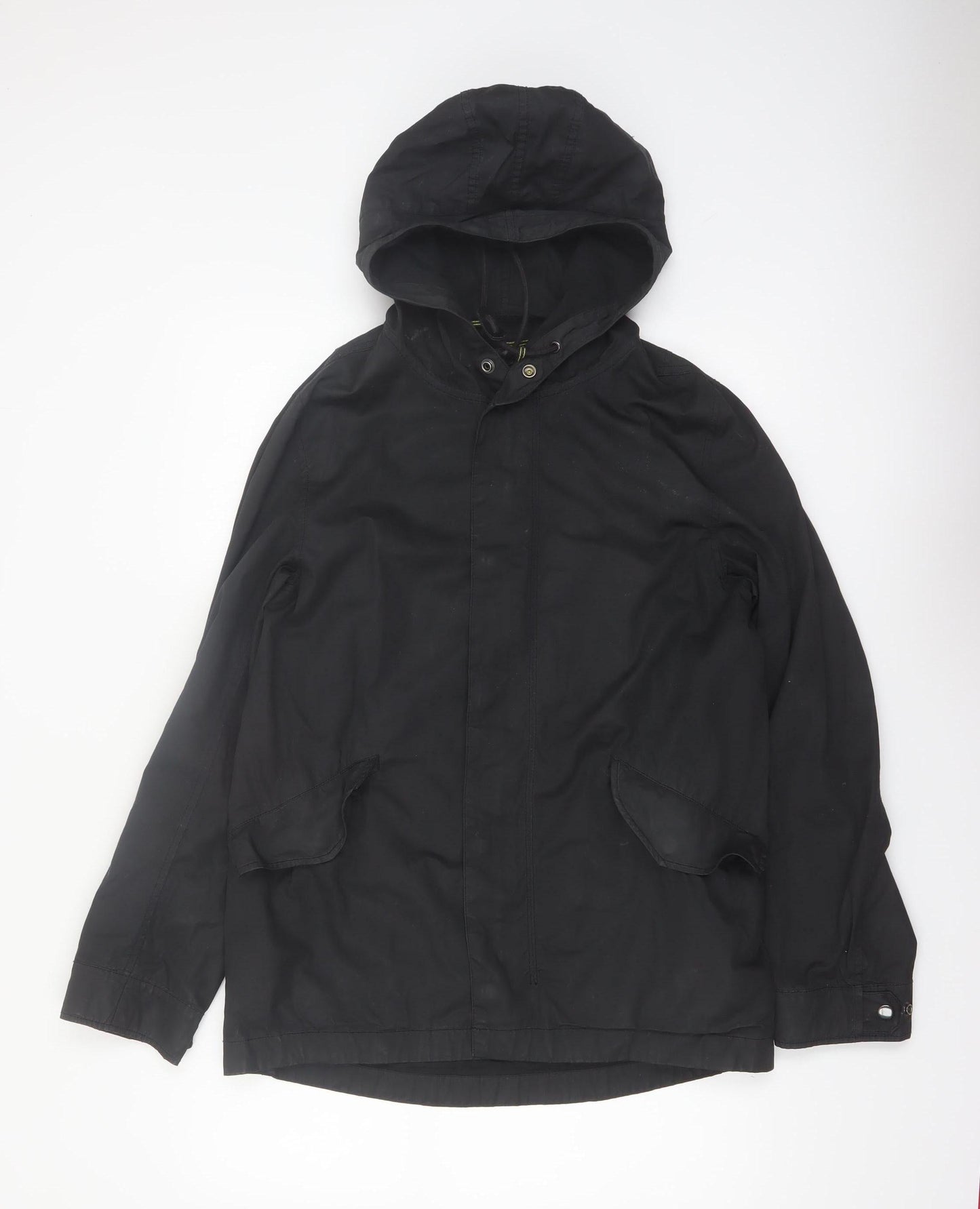 Gap Womens Black Cotton Hooded Parka Jacket Size S