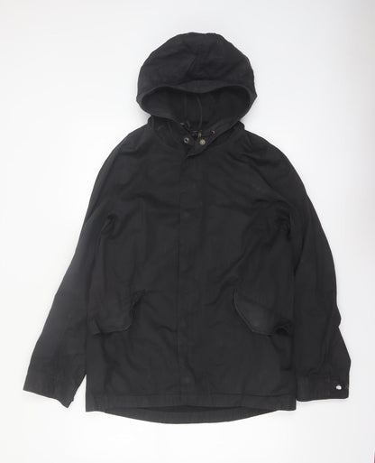 Gap Womens Black Cotton Hooded Parka Jacket Size S