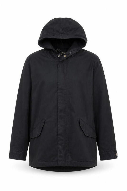 Gap Womens Black Cotton Hooded Parka Jacket Size S