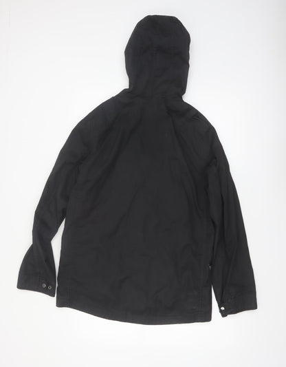 Gap Womens Black Cotton Hooded Parka Jacket Size S