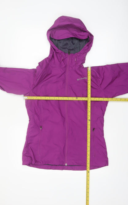 Columbia Women Purple Waterproof Hooded Rain Jacket Size M