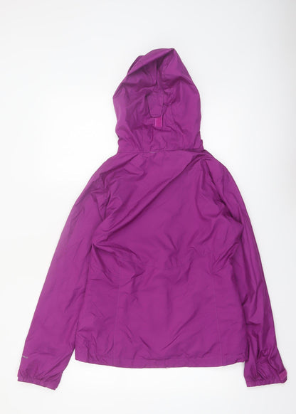 Columbia Women Purple Waterproof Hooded Rain Jacket Size M