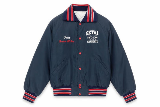 Holloway Men Blue Varsity Baseball Jacket M Sports Lined Retro