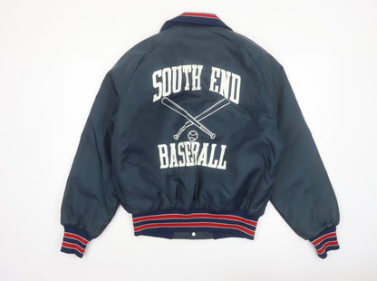 Holloway Men Blue Varsity Baseball Jacket M Sports Lined Retro