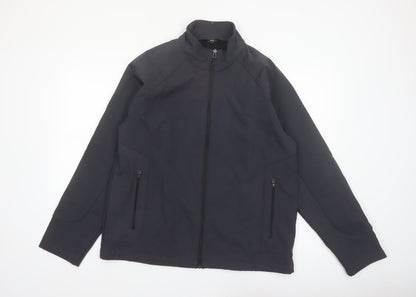 Blue Harbor Mens Black Softshell Jacket L Full Zip Windproof