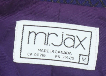 Mr. Jax Women’s Purple Floral Wool Blazer Jacket Size 12