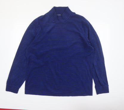 Uniqlo Men’s Blue Striped HEATTECH High Neck Long Sleeve Top 2XL