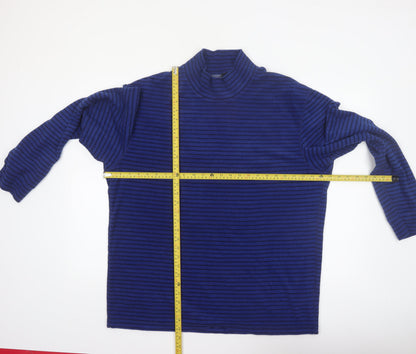 Uniqlo Men’s Blue Striped HEATTECH High Neck Long Sleeve Top 2XL