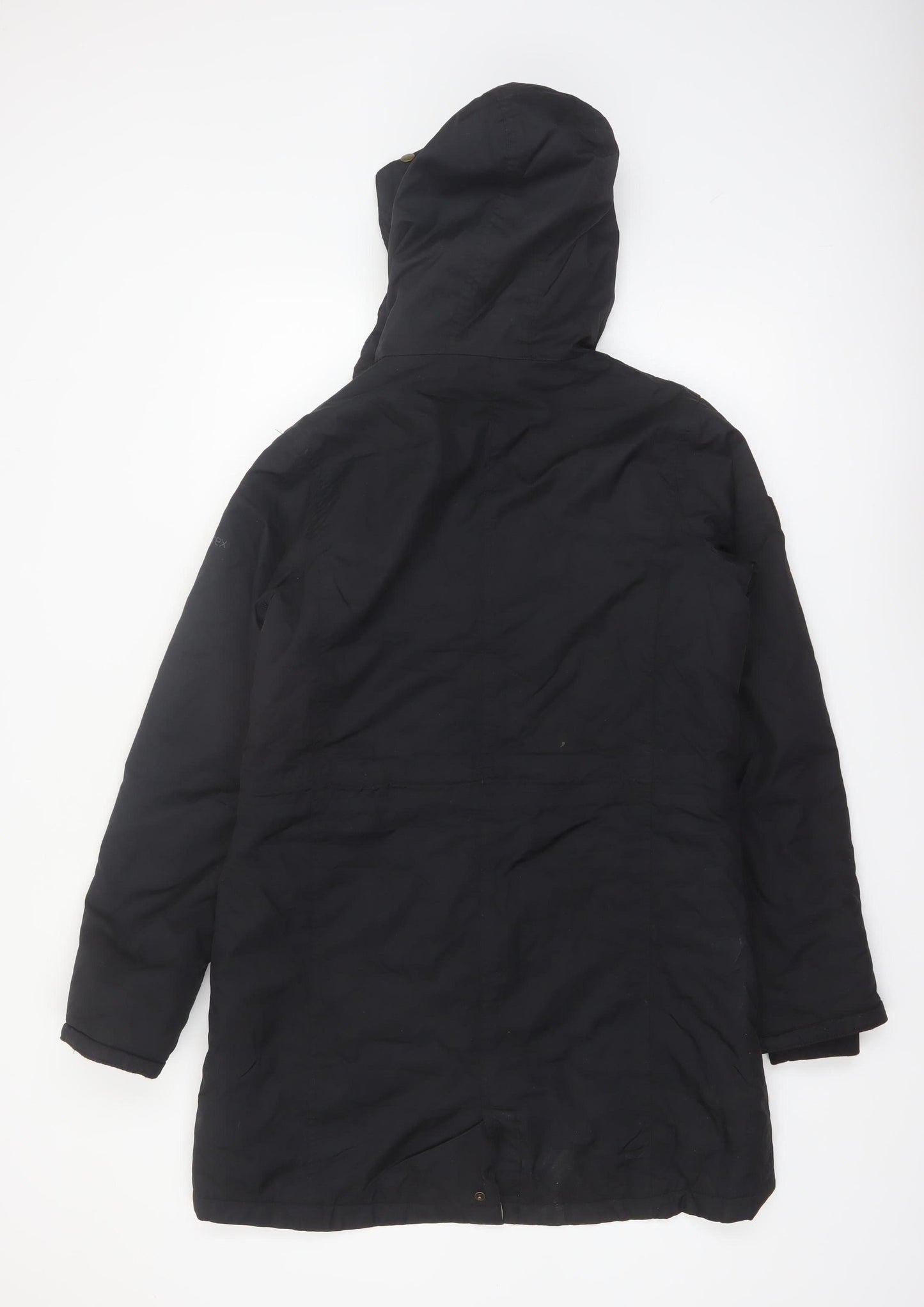 Trespass Womens Black Waterproof Parka Coat UK 12 Hooded Long