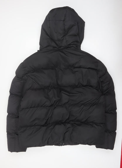 ASOS DESIGN Women’s Black 2XL Puffer Jacket Hooded Winter Coat