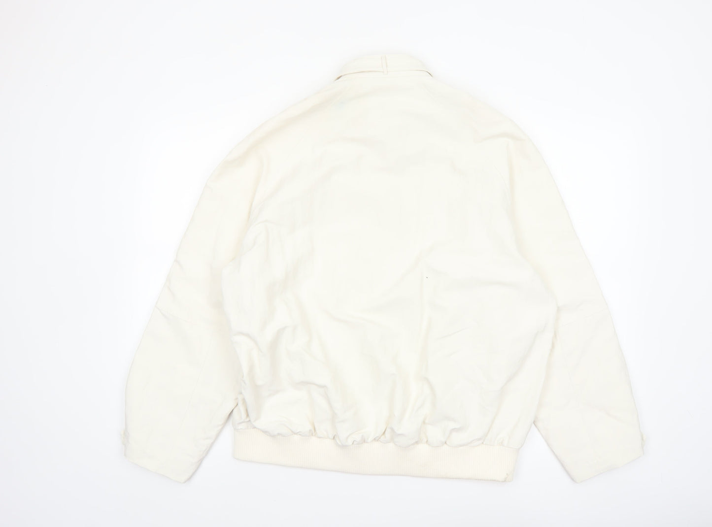Marks and Spencer Men's Ivory Bomber Jacket Size M Polyester Button-Up