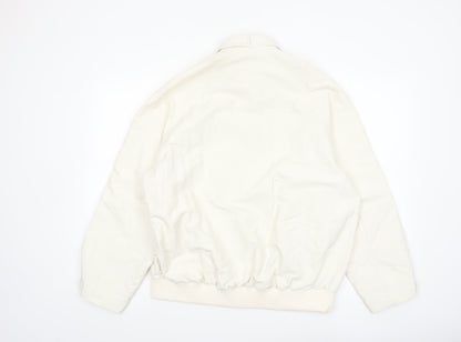 Marks and Spencer Men's Ivory Bomber Jacket Size M Polyester Button-Up