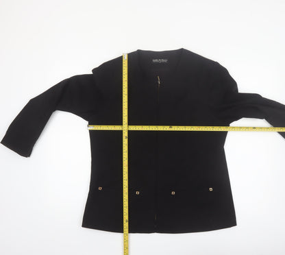 Joella Di Marco Women's Black Medium Zip Blazer Jacket