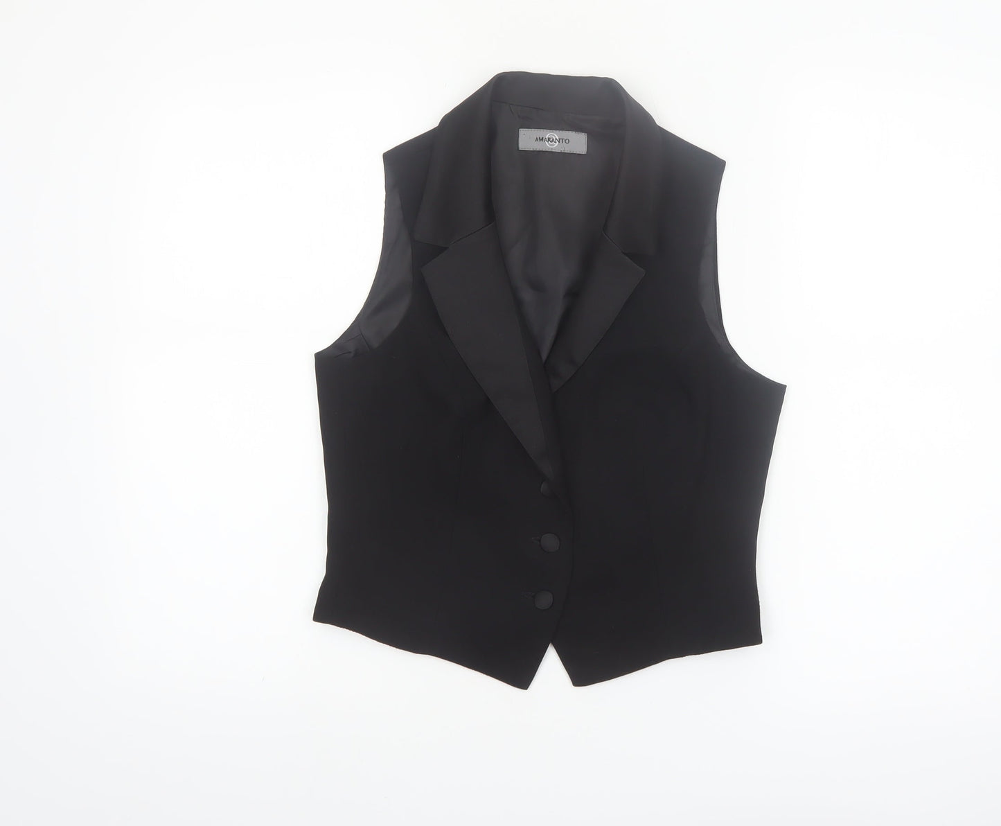 Amaranto Women Black Size 10 Classic Suit Waistcoat