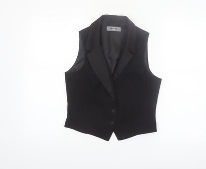 Amaranto Women Black Size 10 Classic Suit Waistcoat